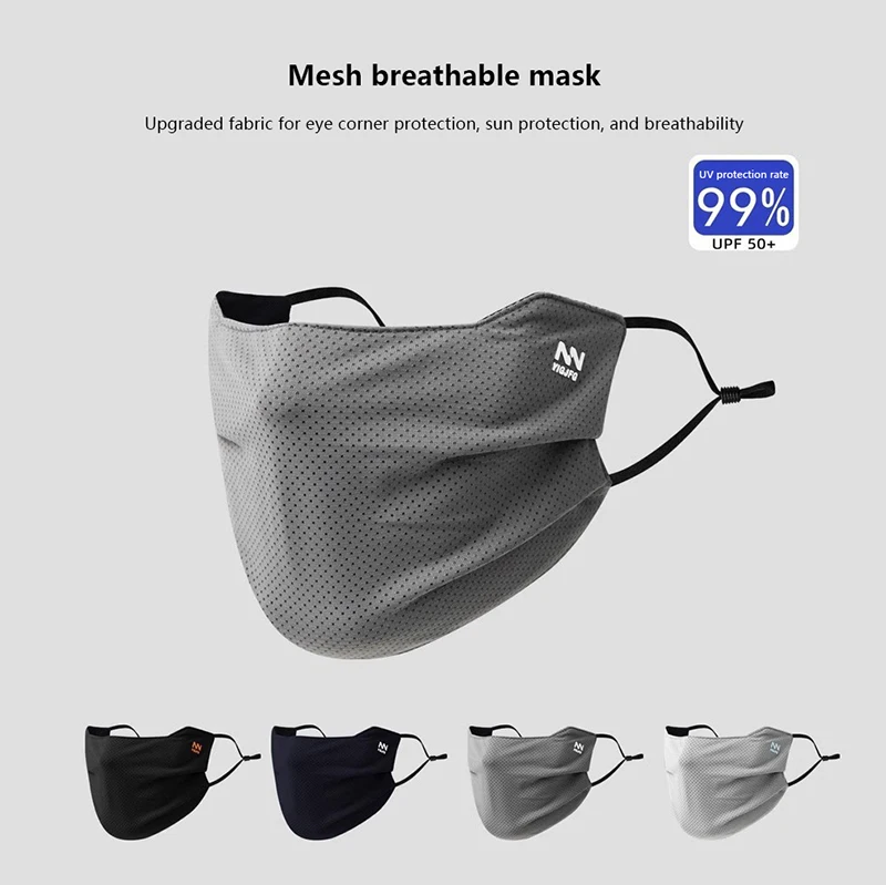 Masque facial de Protection solaire pour hommes, réutilisable, respirant, UV, couleur unie, lavable, masque facial de cyclisme d'été