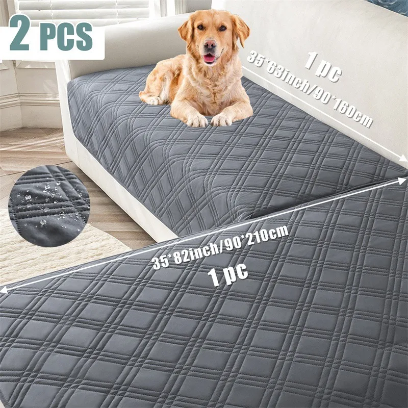 1Set Water Repellent Pets Kids Sofa Seat Cover Anti Dirty Dog Bed Mattress Cover Non-Slip Plaid Couch Seat Slipcover Living Room