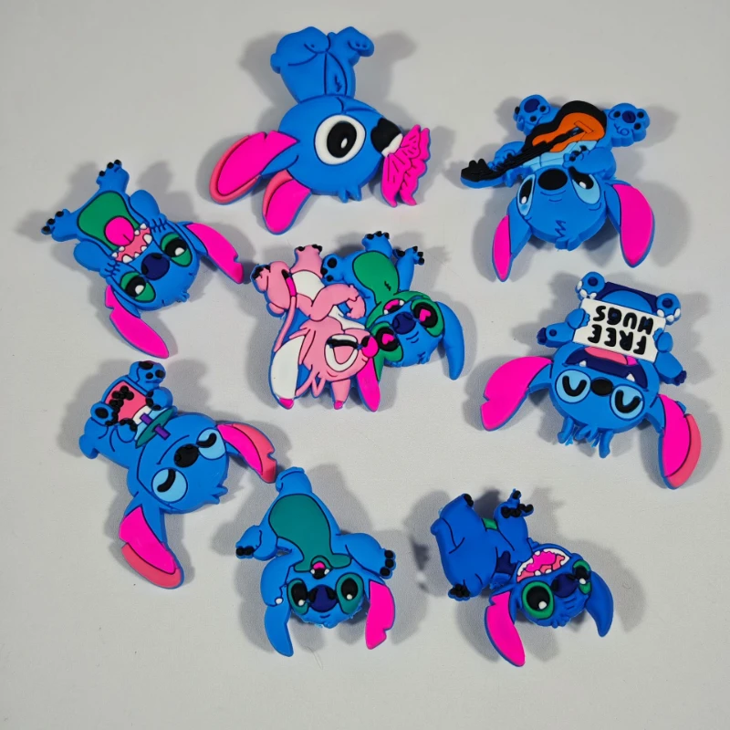 Hot Cartoon Jibbitz Stitch Shoe Charms For Clogs Set of 8 Disney Stitch Themed Shoe Buckles Removable for Decorative Use