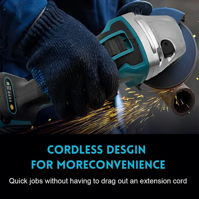 125/100mm Brushless Angle Grinder Polishing Cutting Machine Cordless Angle Grinder Tool For Makita 18V Battery Pin