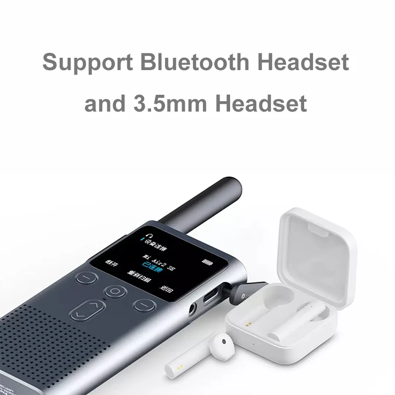 XIAOMI Walkie Talkie 2S 1.77"Color Screen 4W Power 120-hour Standby Dual Mode 5km Call Distance IP54 Outdoors Security Intercom