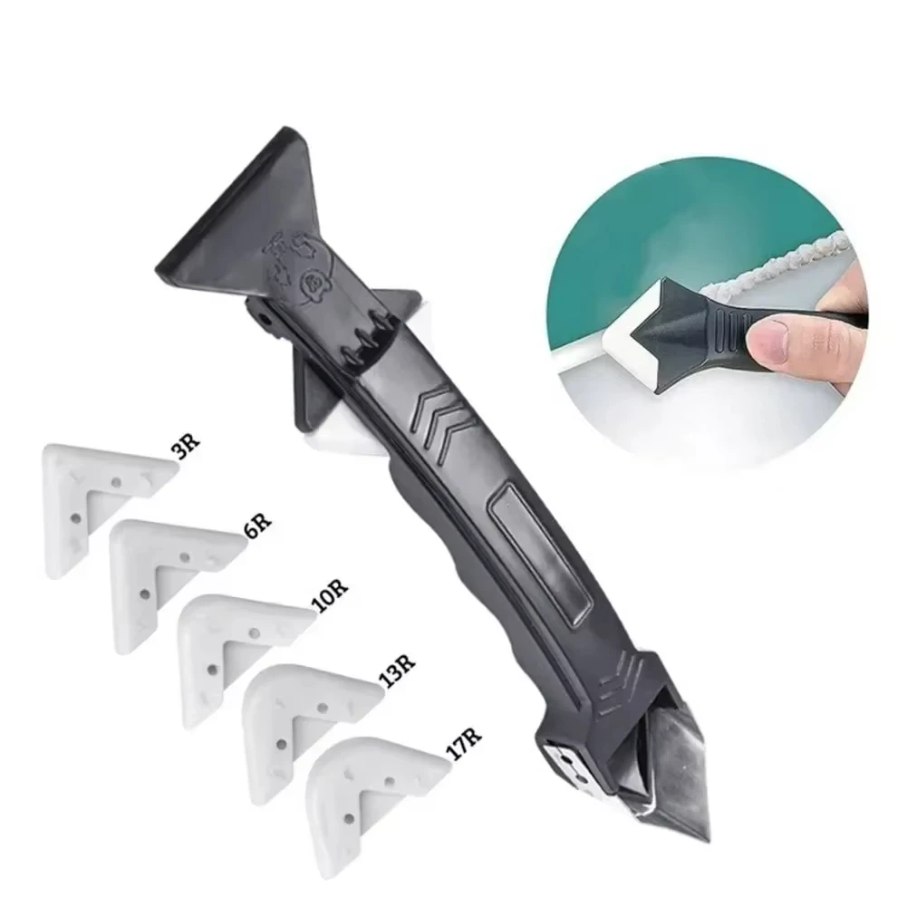 ซิลิโคน Scraper ไม้กวาดกาว Remover มีดกาวมุมความงาม Crack Trowel เครื่องมือ Grout Scraper Kit 5in1 Multifunctional Home