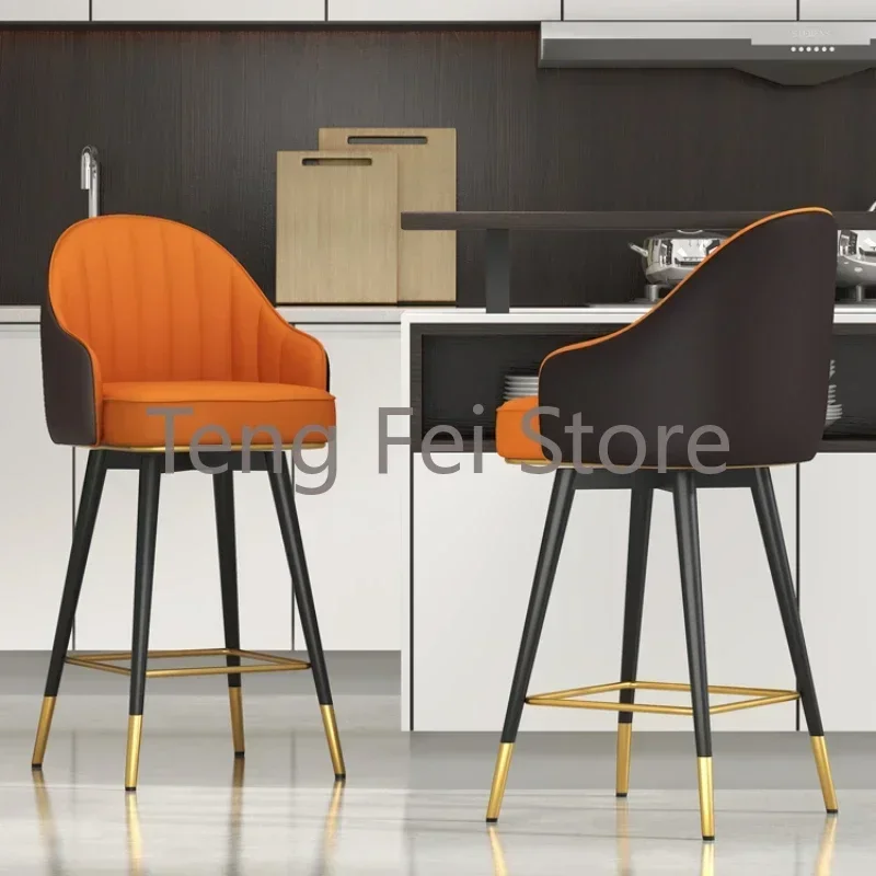 Bancos Para Barra De Cocina เก้าอี้บาร์สตูลโมเดิร์นโลหะห้องครัวเก้าอี้บาร์ Dining Island เคาน์เตอร์พนักพิง Cadeira เฟอร์นิเจอร์