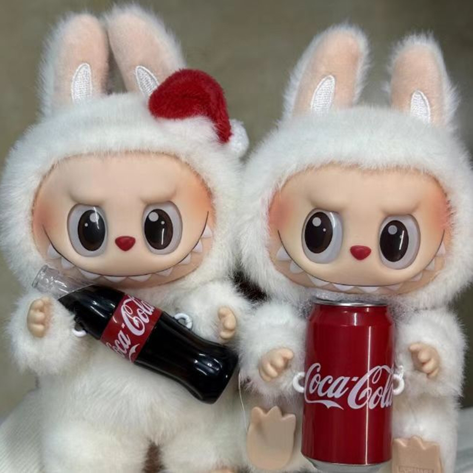 Novo labubu coca cola serie vinilo pingente de pelúcia macaron terceira geração caixa cega brinquedo das crianças colección