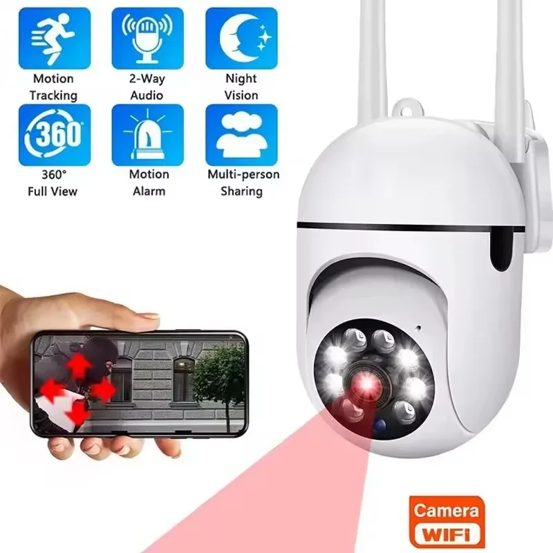 Cámara WiFi de 3MP, cámara IP PTZ para el hogar, Audio nocturno a Color, cámara de vigilancia inalámbrica, seguimiento automático del hogar, cámara CCTV de seguridad