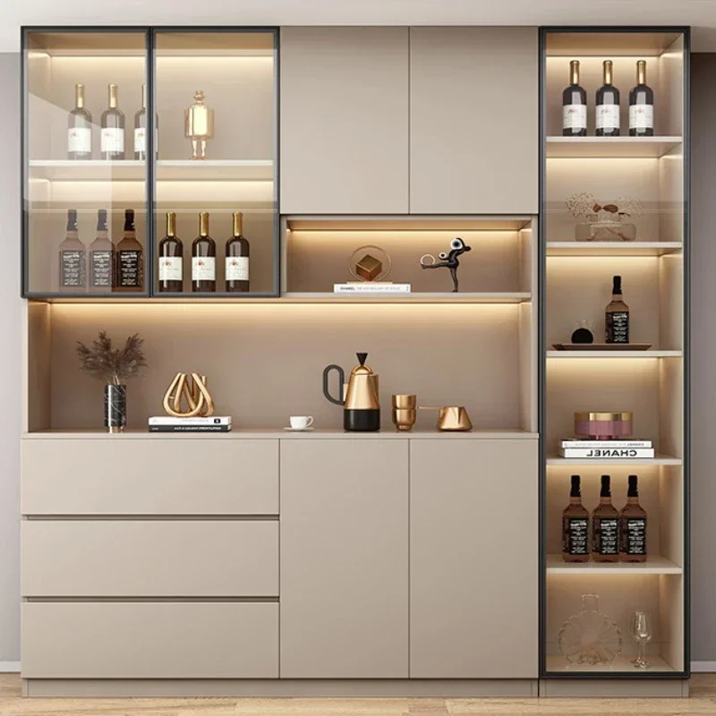 Luxus Rack Wein Schrank Kühlschrank Holz Glas Hängen Bar Wein Schrank Halter Display Supermarkt
