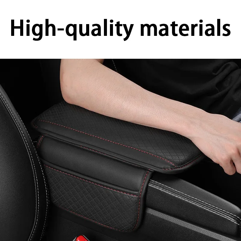 Almofada universal para descanso de braço de carro, couro pu, respirável, console central, caixa, anti arranhões, apoio de braço, capa protetora