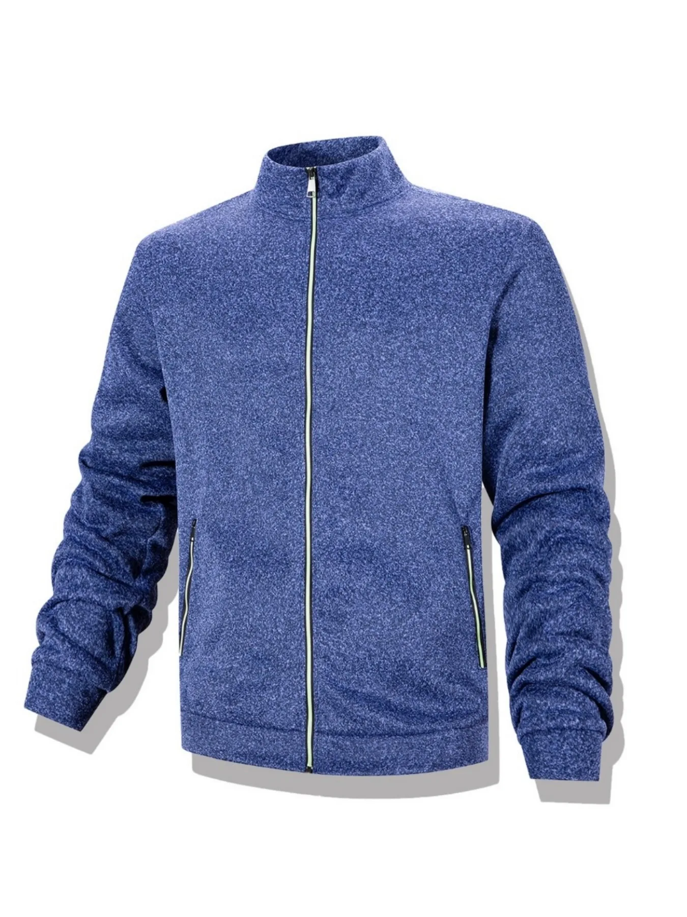 Jaqueta de moletom casual masculina com zíper completo cardigan gola jaqueta outono inverno masculino ao ar livre casaco quente à prova de vento