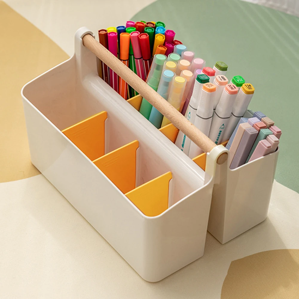 Tragbare Desktop Stift Halter Große Kapazität Nette Marker Stift Schreibwaren Lagerung Box Kreative Bleistift Halter Desktop-Organizer