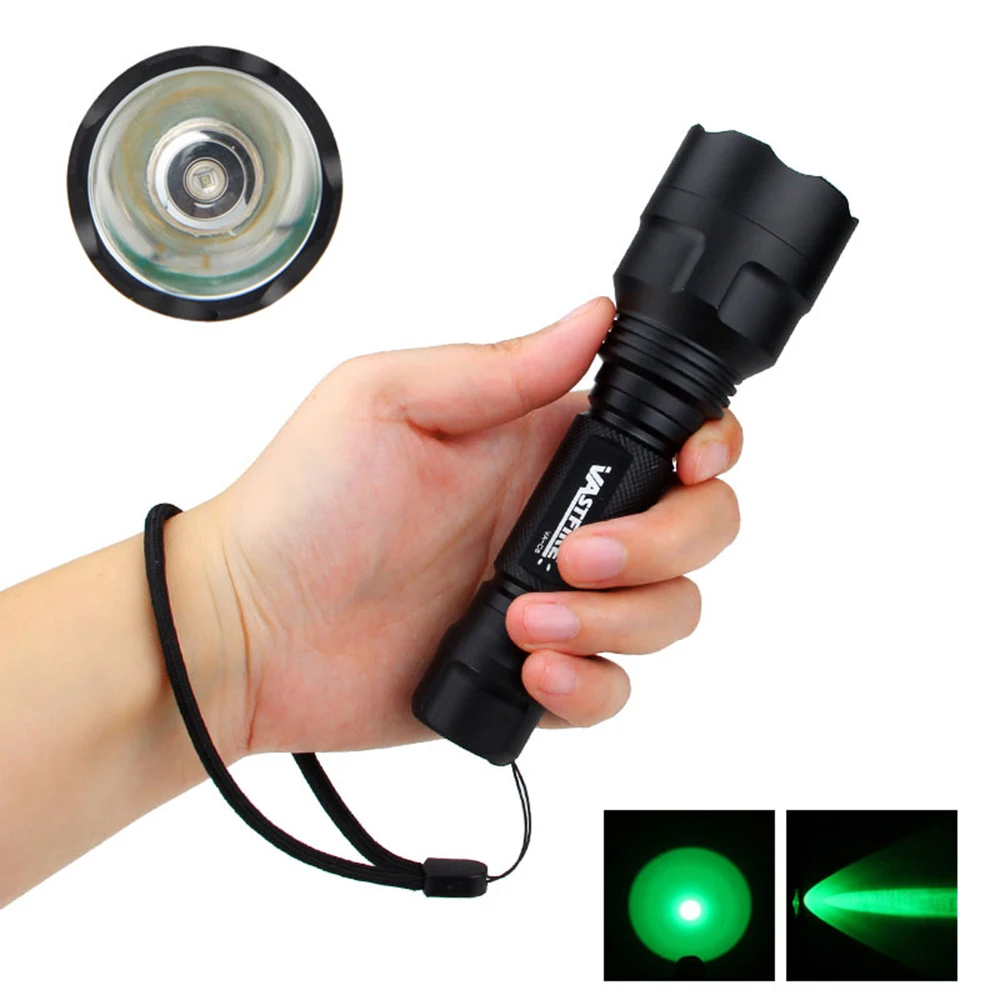 Linterna LED profesional para caza, luz verde/roja/blanca, juego de luces tácticas de explorador nocturno, luz de pez, antorcha recargable por USB