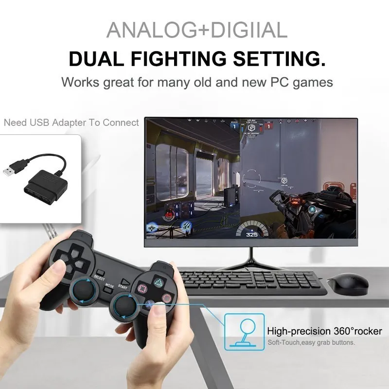 For SONY PS2 Wireless Controller Gamepad for PlayStation 2 2.4G Vibration Joystick Console for PS2 Accessories