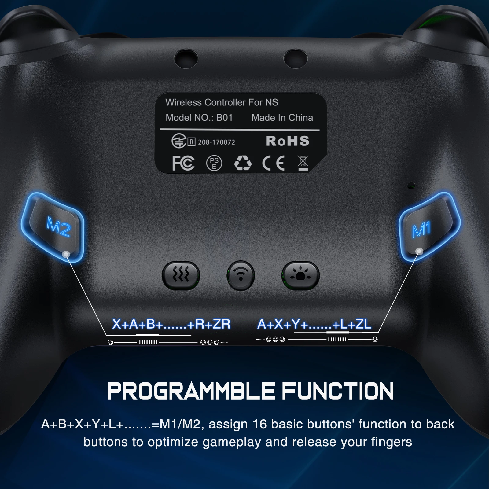 Dinofire Wireless Bluetooth RGB Controller for Nintendo Switch/Switch OLED/Lite Mobile Wired PC Gamepad Multi-Function Joystick