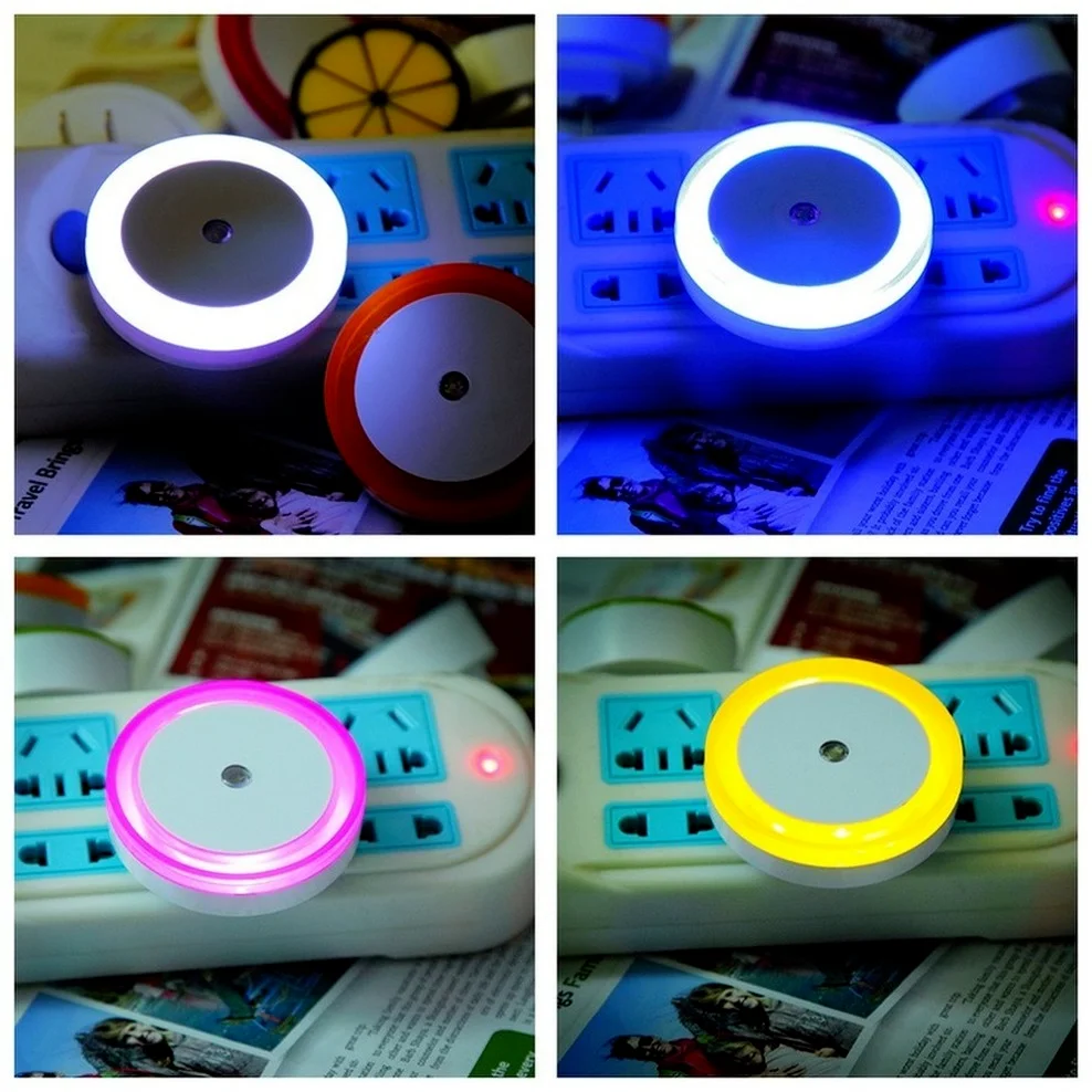 OuuZuu Sensor de luz nocturna ahorro de luz LED lámpara de noche inteligente Sensor de atardecer al amanecer lámparas luz nocturna para dormitorios baños pasillos
