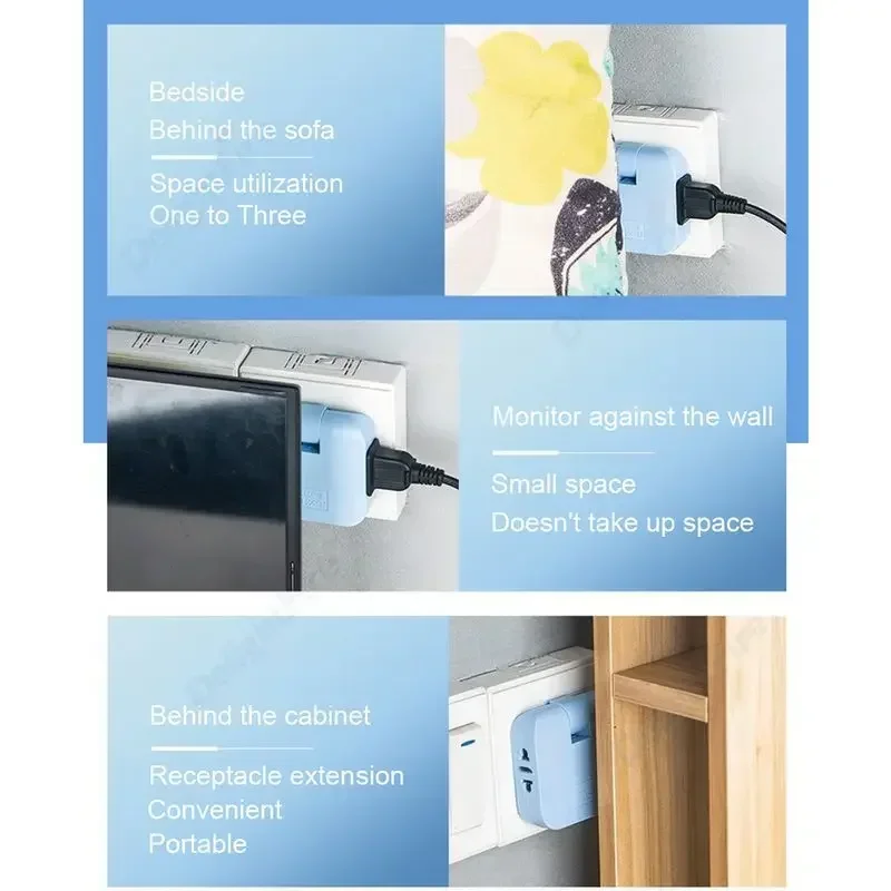 3 in 1 EU Power Socket Plug Adapter Foldable US To EU Travel Aadapters Power Converter KR Plug Electrical Socket AC Outlet
