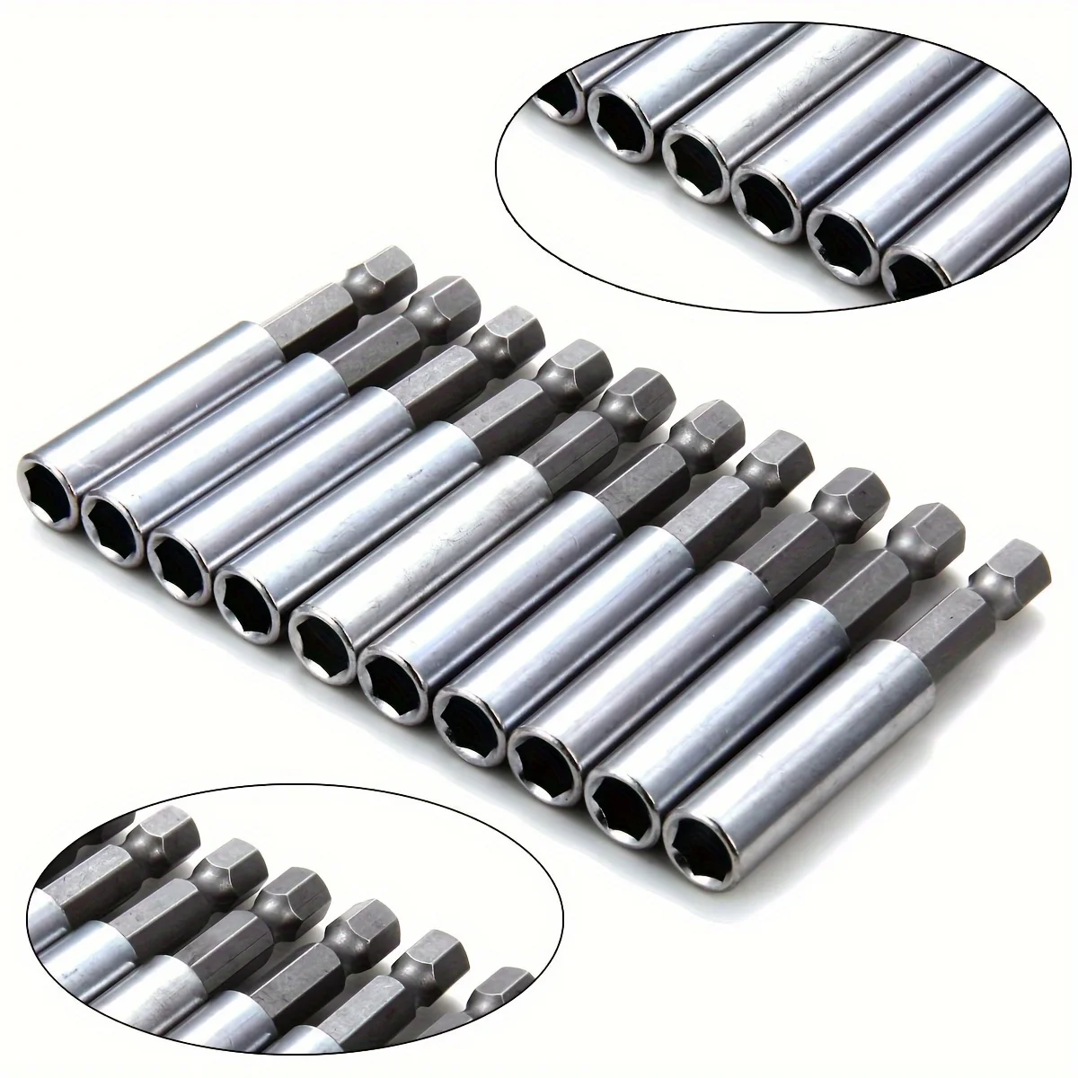 10pcs Magnetic Extension Socket Drill Bit Holder 1/4" Hex Power Tools
