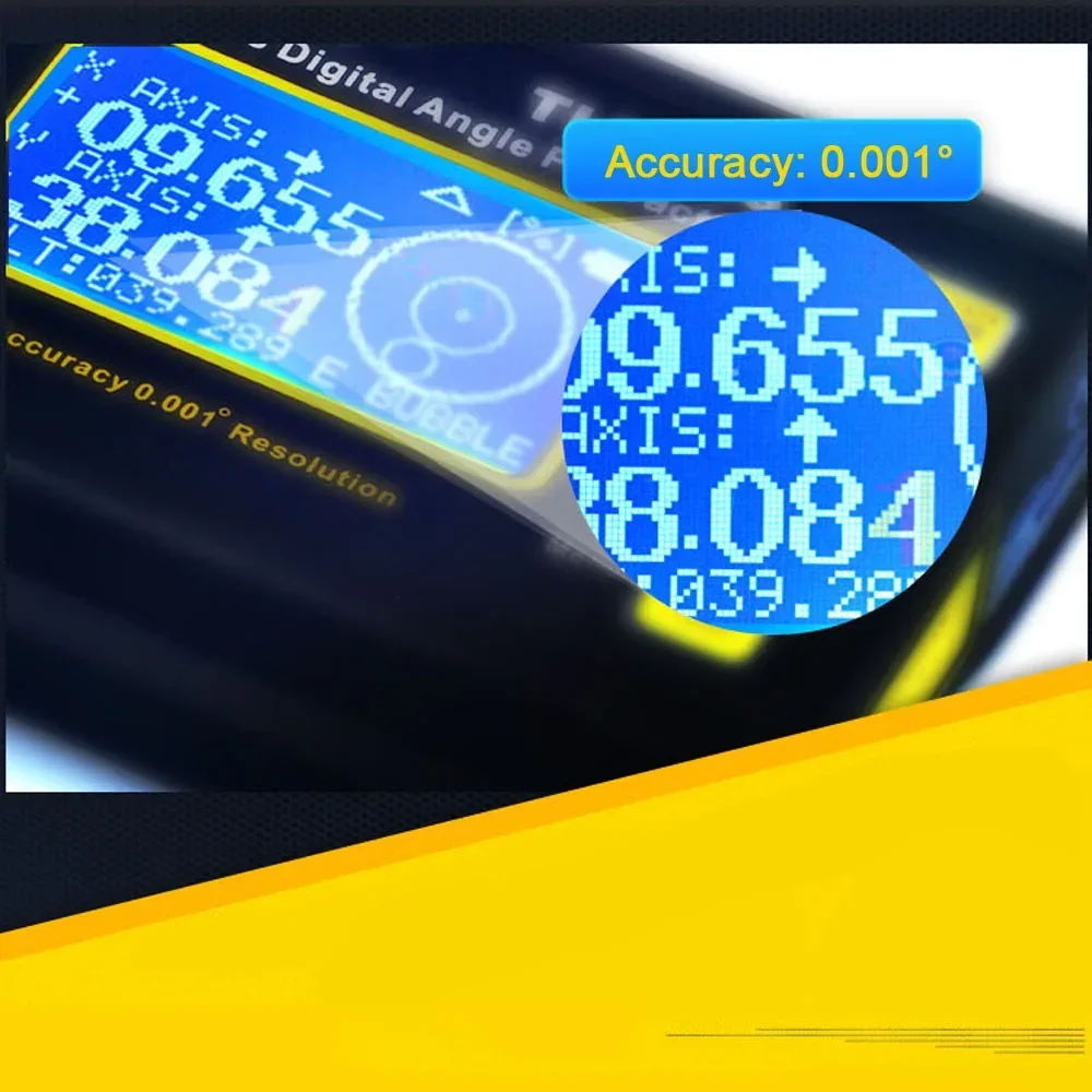 Medidor de ângulo de super alta precisão TLL-90S 0.005 inclinômetro de nível laser digital profissional de eixo duplo com display LCD