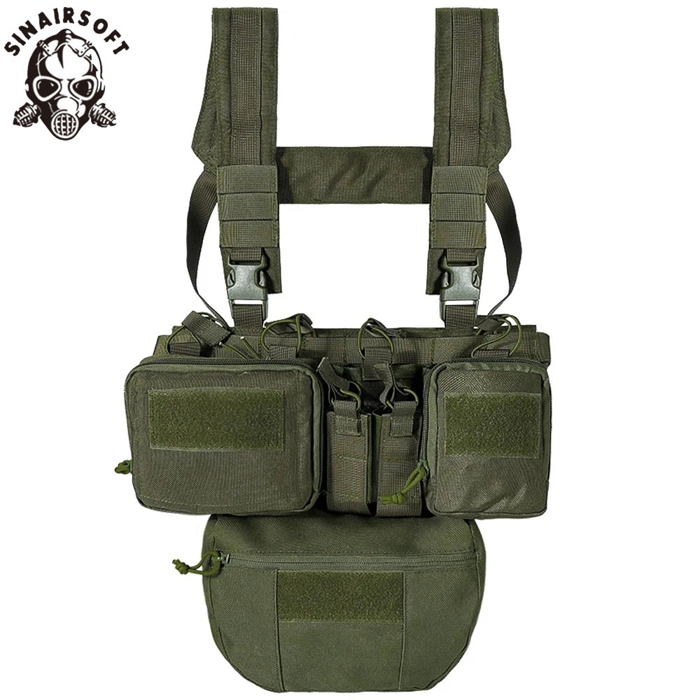 CS Match Wargame TCM Chest Rig Страйкбольный тактический жилет Gear Pack Подсумок для журналов Кобура Molle System Талия Мужской нейлоновый жилет