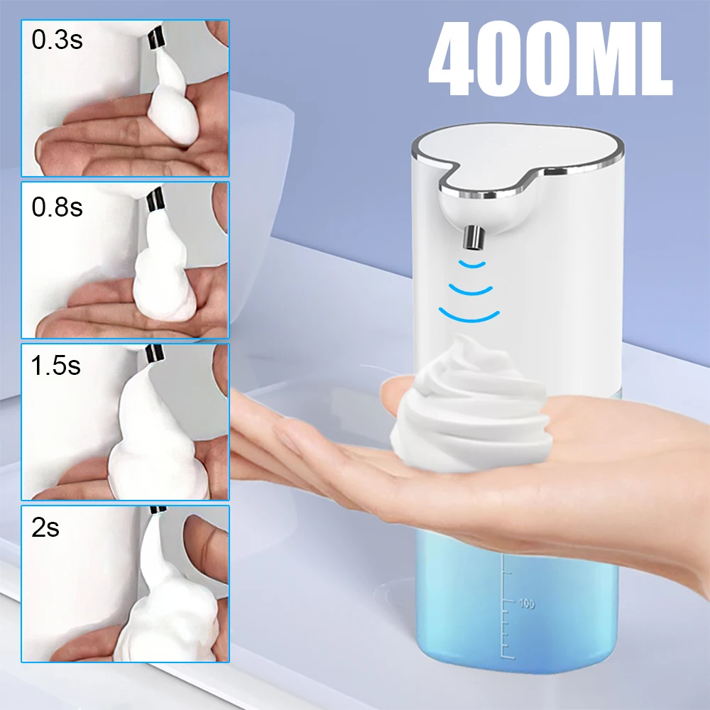 เครื่องจ่ายสบู่อัตโนมัติ Touchless เซนเซอร์ โฟม Type-C ชาร์จเครื่องจ่ายสบู่เหลวอัจฉริยะความจุสูงพร้อมสวิตช์ปรับได้
