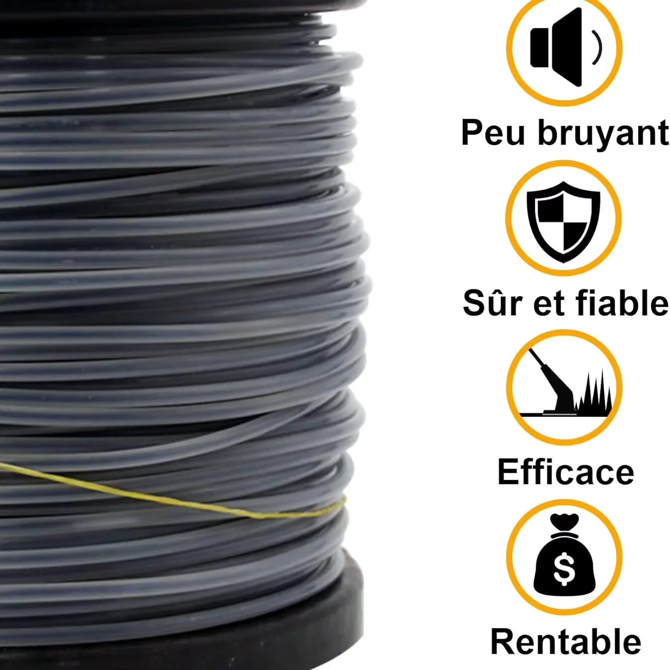 2.0/2.4/2.7/3.3/4.0mm×1LB Pentagram Grass Cut Strimmer Line Round Star Graphite Filling Cord Wire String Lawn Mower Accessories