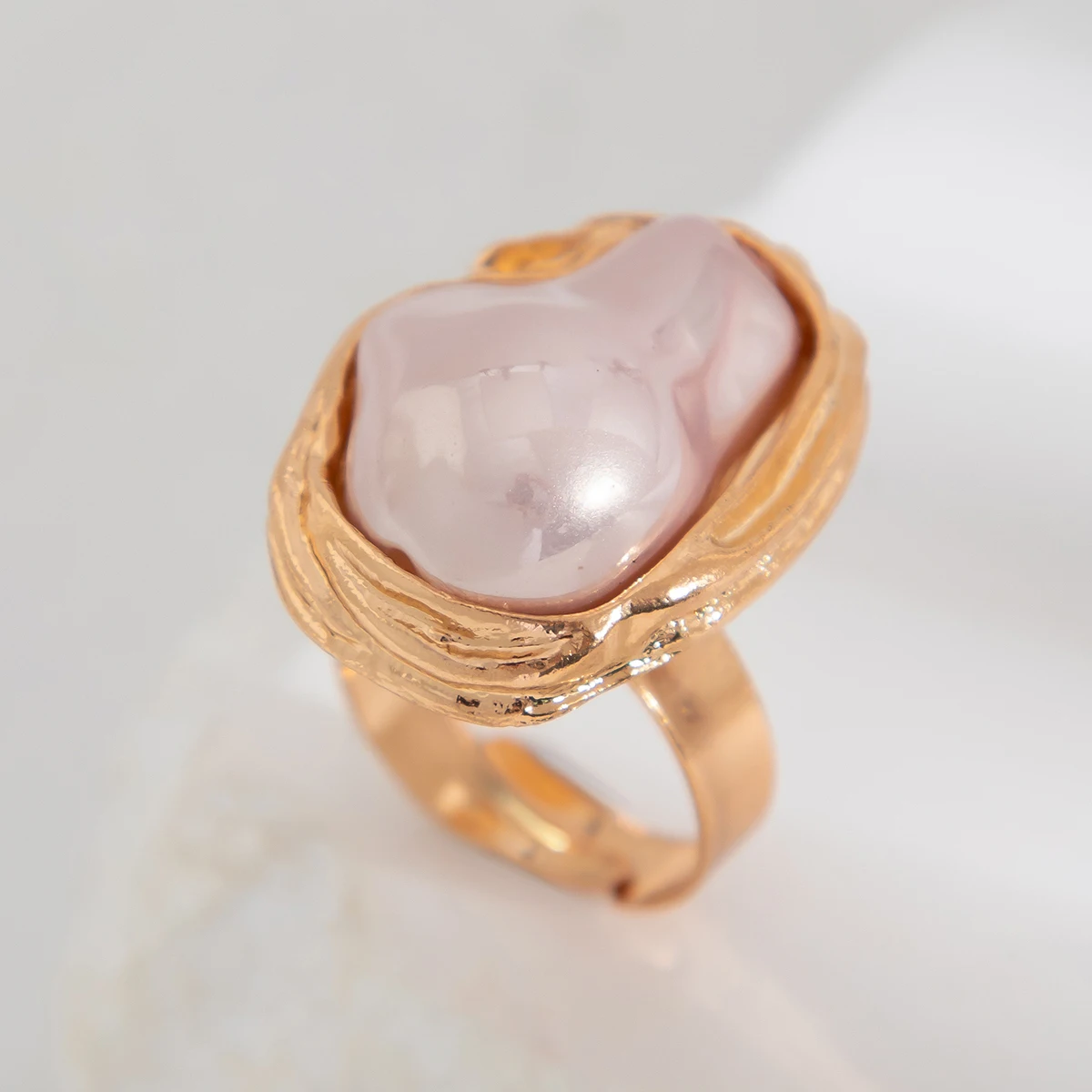 LACTEO-女性用の調整可能なオープンアロイリング,イミテーションパール,パンク,セミバロック,宴会,結婚式,美的,ジュエリーアクセサリー,新品