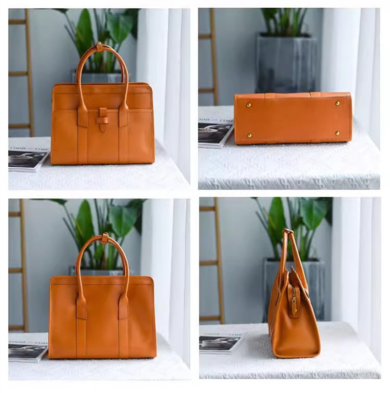 Pndme Modedesigner Luxus Echt leder Damen Aktentasche Geschäft hochwertige Rindsleder Arbeit 14 Zoll Laptop Handtasche