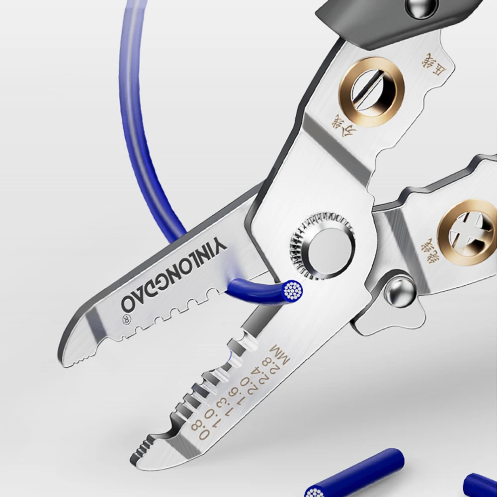 Wire Stripper Decrustation คีมหลายเครื่องมือ Ire Stripper ไฟฟ้า Cable Stripper เครื่องตัดมัลติฟังก์ชั่นซ่อมเครื่องมือคีม