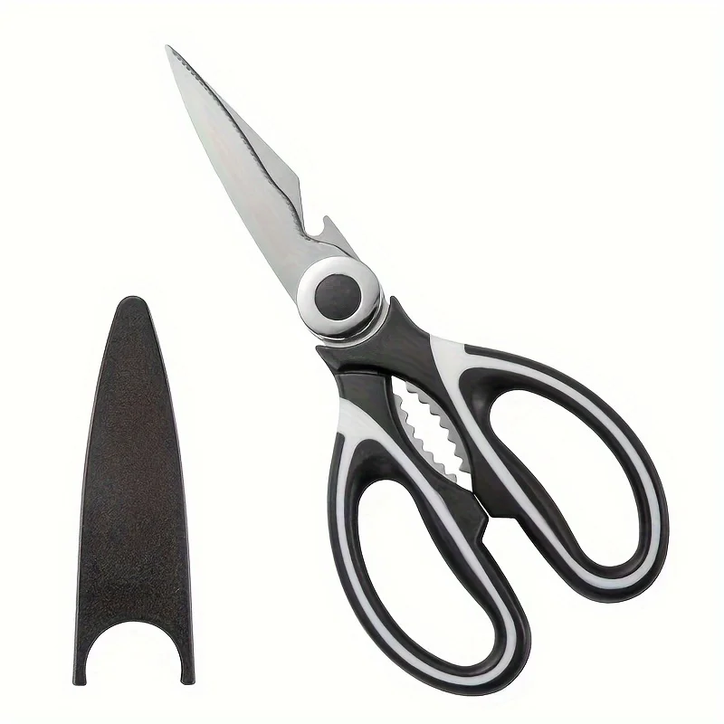 1PC Multi-Functional Scissors Kitchen Sharp Scissors Chicken Bone Scissors Fish Bone Bottle Opener Rust-Proof Non-Slip Handle