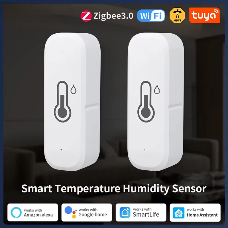 Tuya WiFi/Zigbee Temperatuur-vochtigheidssensor Smart Life Remote Monitor Thermometer Hygrometer Smart Home Werk met Alexa Google