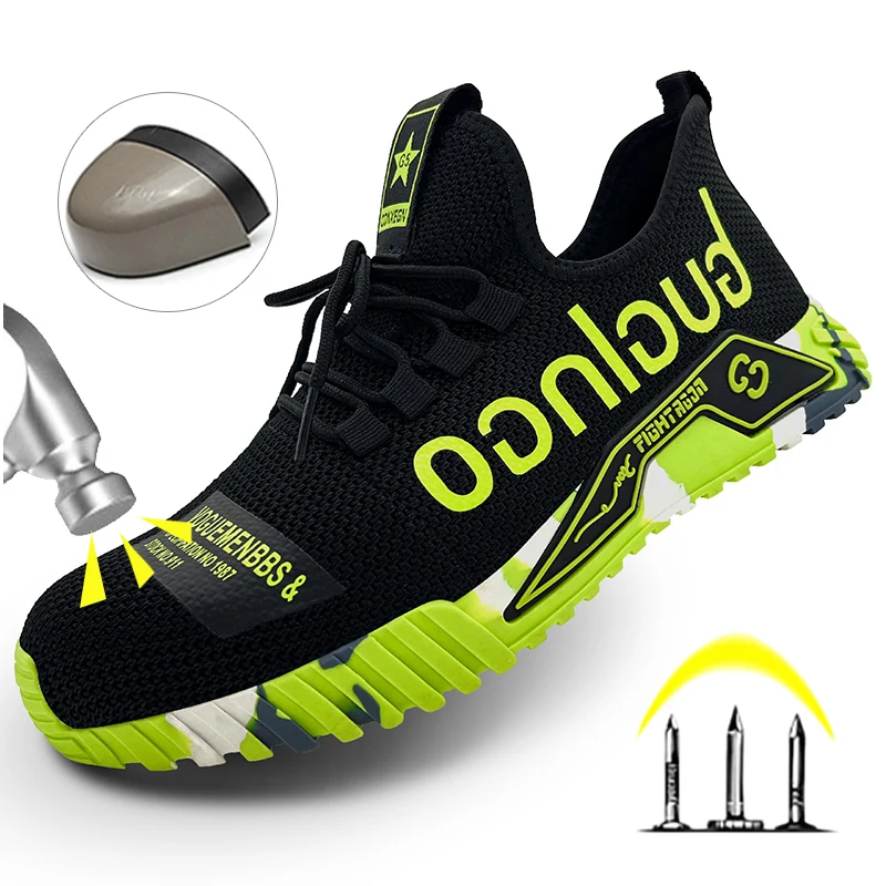 Scarpe antinfortunistiche protettive con punta in acciaio Scarpe da lavoro antiforatura da uomo Scarpe industriali traspiranti Stivali antinfortunistici da lavoro indistruttibili