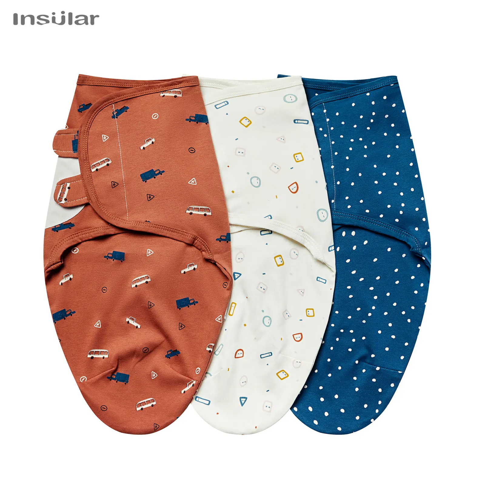 Saco de dormir do bebê recém-nascido, Envelope Swaddle, envoltório do casulo, macio, 100% algodão, cobertor do sono, cobertores do bebê, outono, 3 pcs