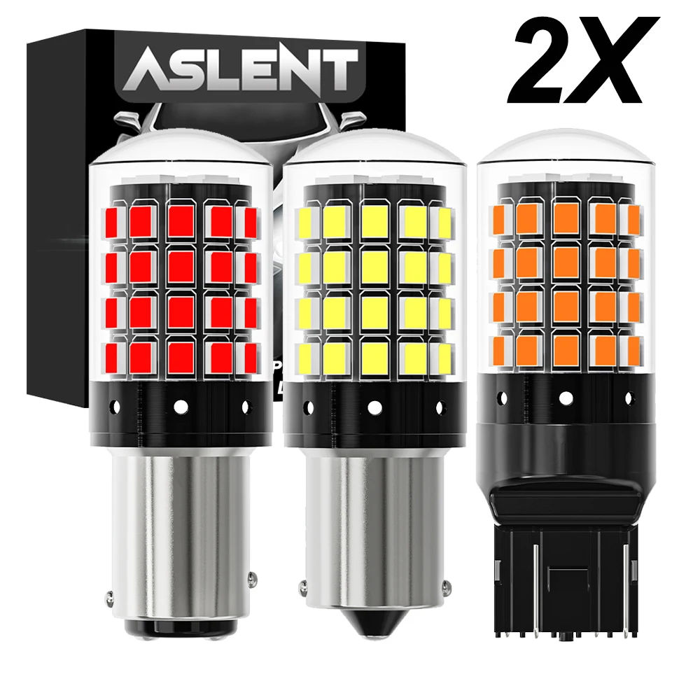2 шт. 1156 BA15S P21W BAU15S PY21W 7443 W21/5W T20 7440 W21W WY21W 1157 P21/5W BAY15D 54 Светодиодные лампы CanBus Лампы указателей поворота