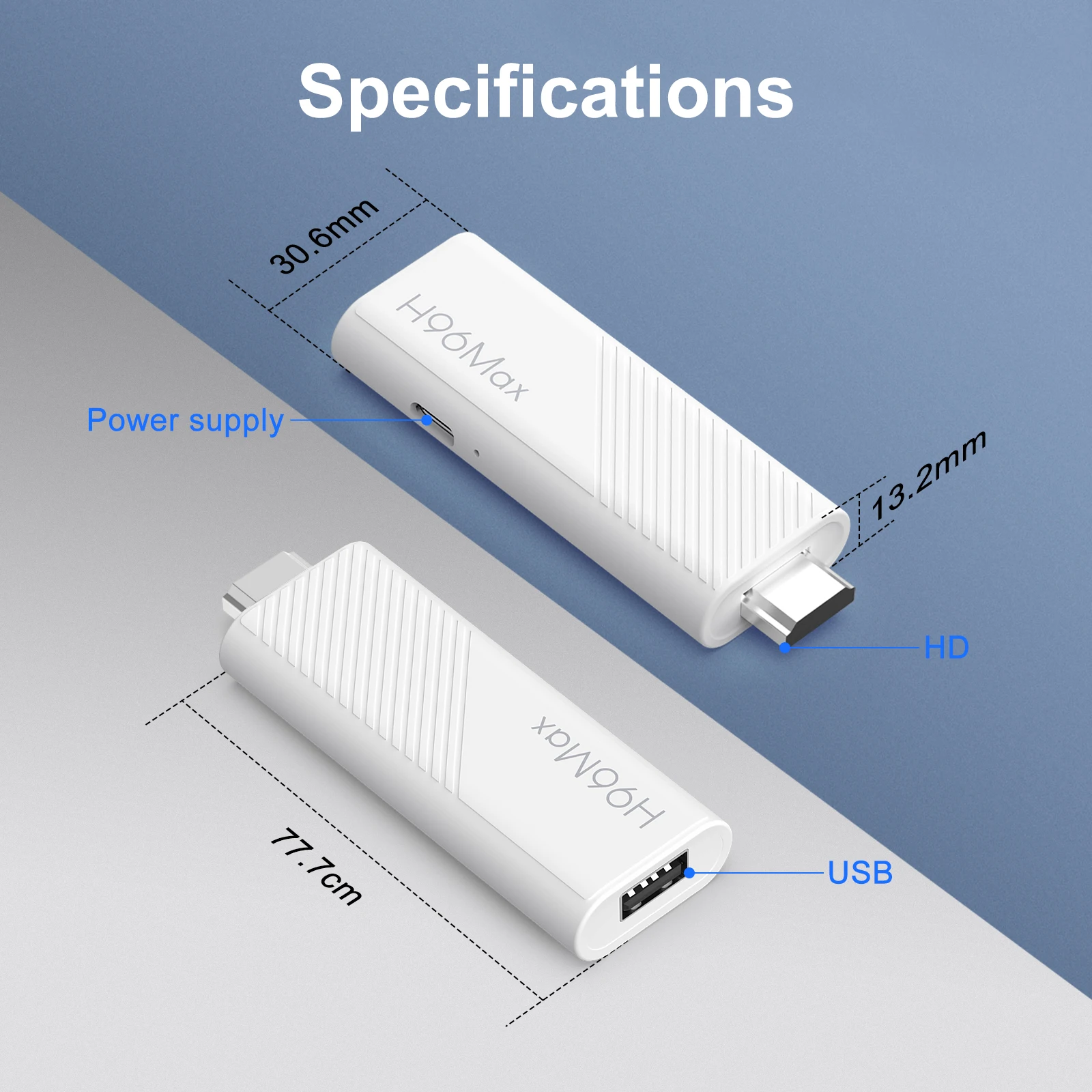 Android TV Stick H96 MAX Allwinner H313 con 4K HDR 2.4G 5G wifi6 2GB 8GB 16GB control remoto por voz