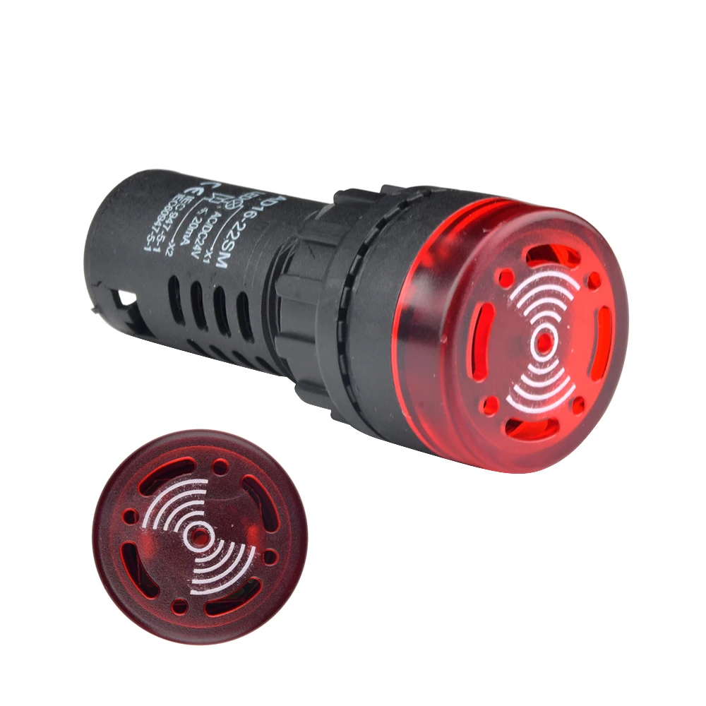 AD16-22SM AC 110V 220V DC 12V 24V Luce di segnale flash LED rosso Cicalino attivo Segnale acustico Indicatore di allarme Verde Giallo