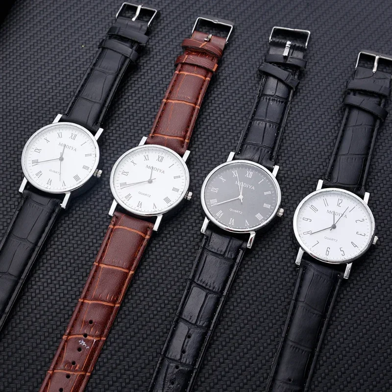 Relojes para hombre, reloj de pulsera de negocios, correa de cuero de lujo, relojes analógicos, relojes de pulsera de cuarzo, reloj informal Simple para hombre y mujer