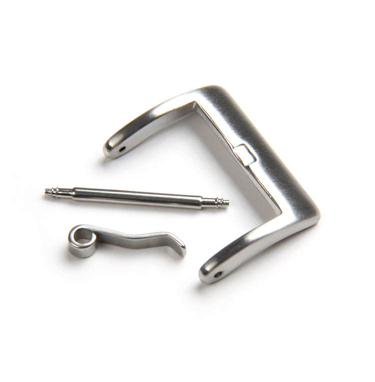 Ремешок для часов с металлической пряжкой 16, 18, 20, 22, 24 мм, ремешок с твердой квадратной кнопкой, серебристый, черный, розовое золото, нержавеющая сталь, матовая полированная застежка