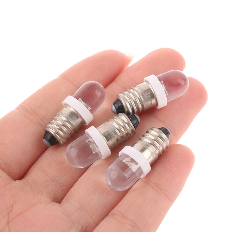 5PCS E10 Led Bulb E10 DC 3V 6V 12V 24V Instrument Bulb E10 Indicator Bulb Old Fashioned Flashlight Torch DIY Work Mini Light New