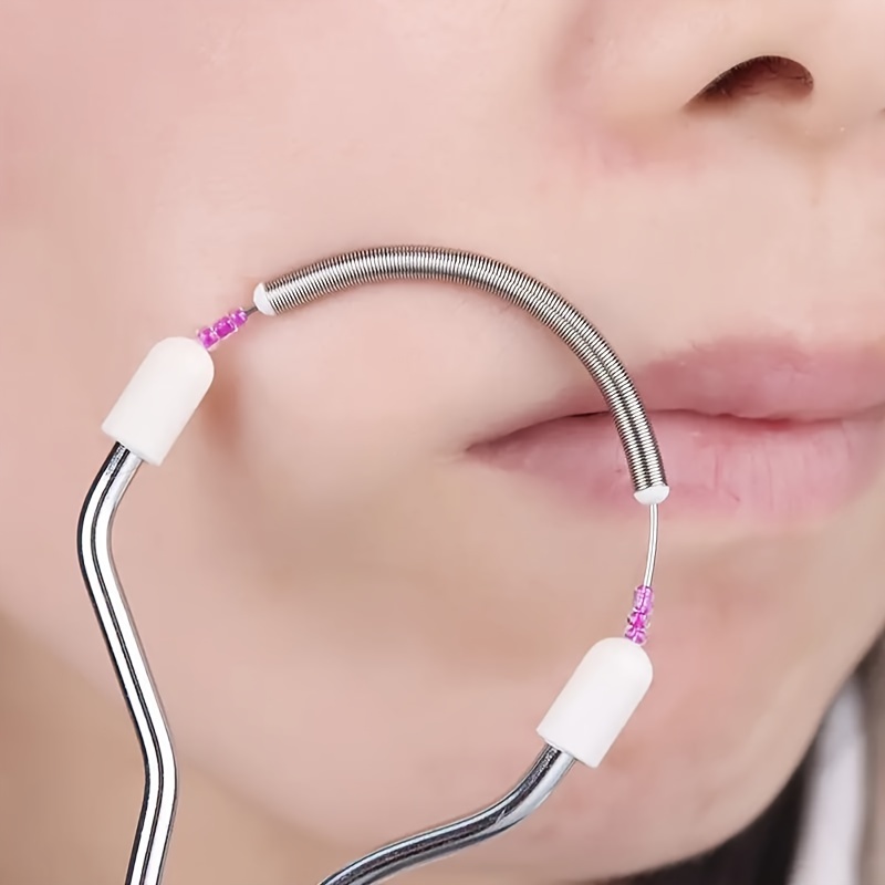 1 depiladora facial para mujeres, elimina el cabello no deseado en la parte superior del labio, la barbilla, la cara, depiladora portátil con rodillo de resorte para un suave