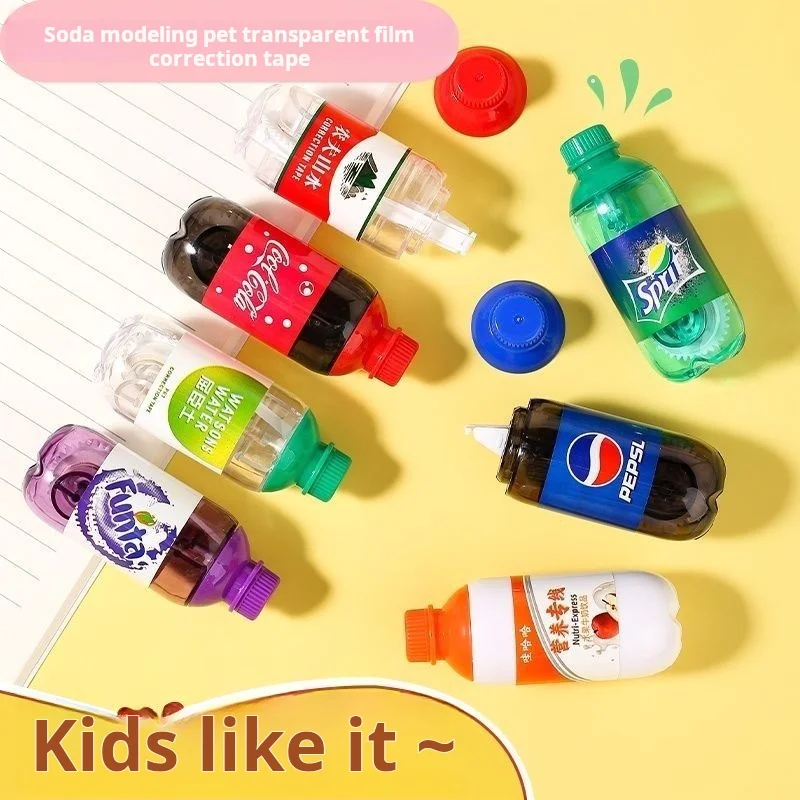 Mini botella de bebida de Soda coreana, Corrector blanco Kawaii, cinta correctora práctica, diario, papelería creativa de Cola, suministro escolar