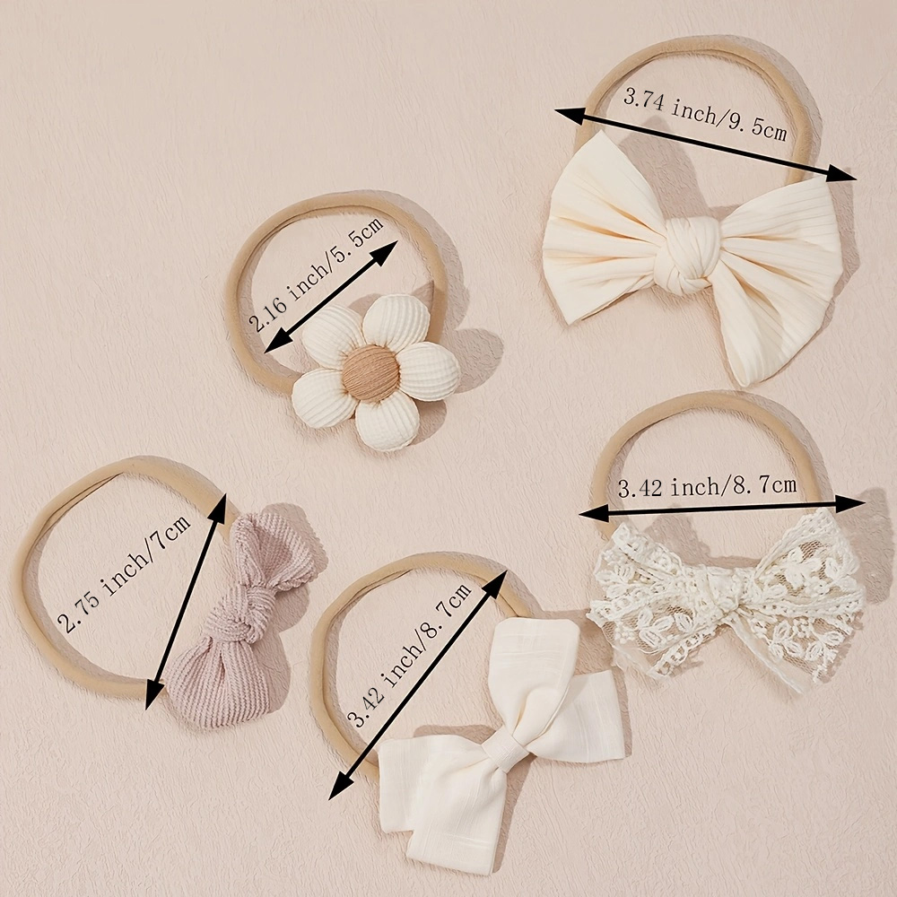 5 pçs/set bebê elástico bandana recém-nascido damasco flor arco náilon faixas de cabelo para meninas infantil da criança acessórios de cabelo macio presente