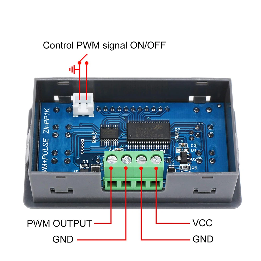 Generador de señal de modo Dual ZK-PP1K LCD PWM 1 canal 1Hz-150KHz PWM frecuencia de pulso ciclo de trabajo generador de onda cuadrada ajustable