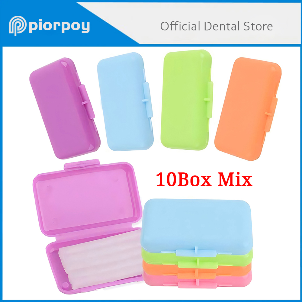 Piorpoy 10กล่องขี้ผึ้งสำหรับจัดฟันสำหรับจัดฟันสวมใส่ฟอกสีฟัน10ชนิดแท่งขี้ผึ้งกายอุปกรณ์ทันตกรรม