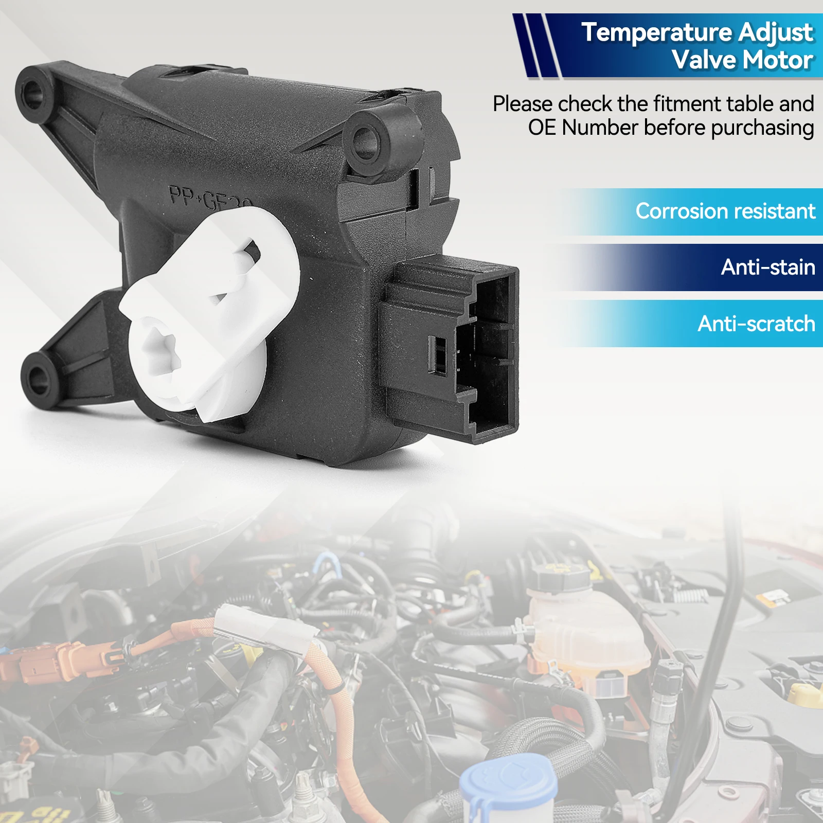 Servomotor LHD 1K de la válvula de ajuste de temperatura del control del calentador de CA 1907511 C para VW EOS Golf GTI Jetta MK5 MK6 Touran para Audi A3 Q3 TT