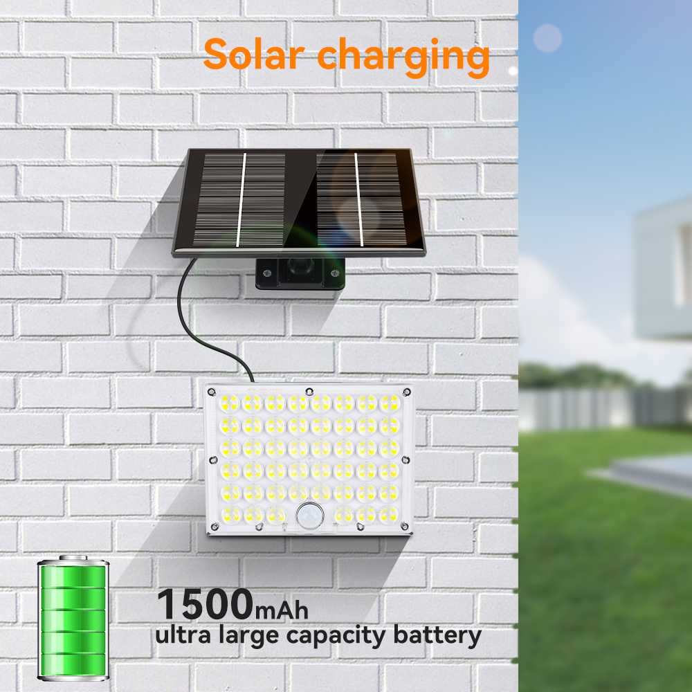 Outdoor LED Solar Power Light Waterproof Floodlight 1500mAh Battery Motion Sensor Solar Wall Lamp for Outside Garage Garden lamp