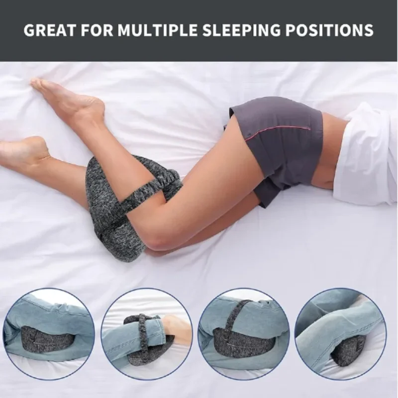 Almohada de espuma para pierna y rodilla, cojín de soporte de algodón con memoria entre las piernas para el dolor de cadera, almohada para dormir lateral de ciática, cojín para muslo y pierna