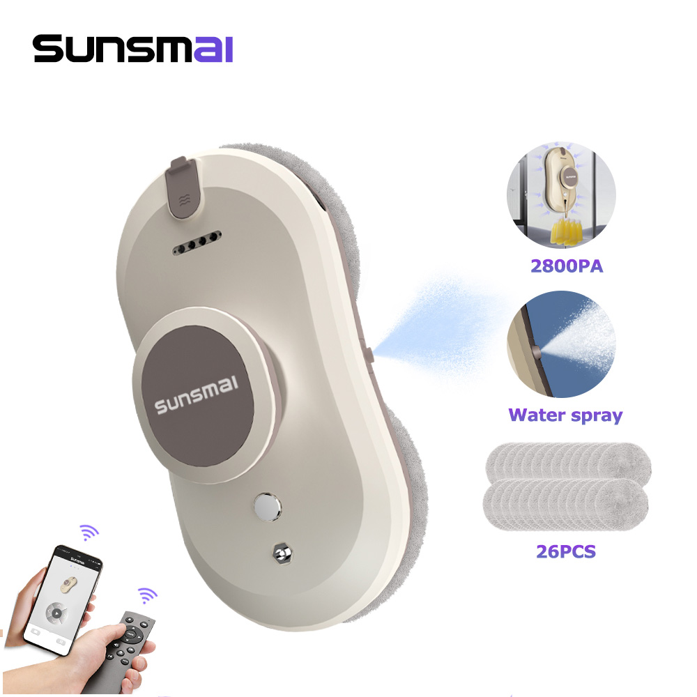 SUNSMAI 窓掃除ロボット自動水スプレー窓ガラス掃除機リモコンガラス壁掃除機