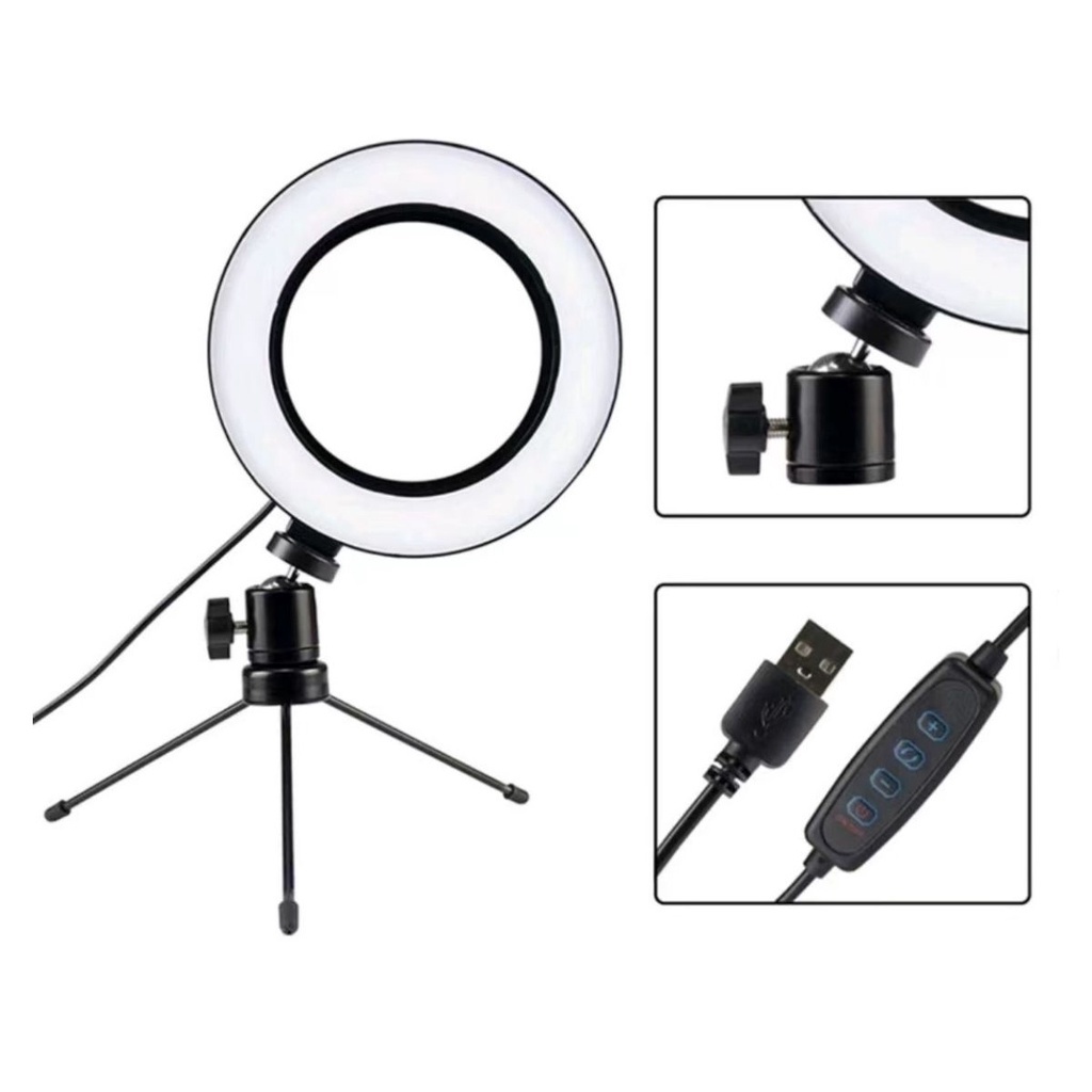 Anel de luz LED com 6 posições e quarto, direito e parede luz, luz portátil, lâmpada, 16 cm