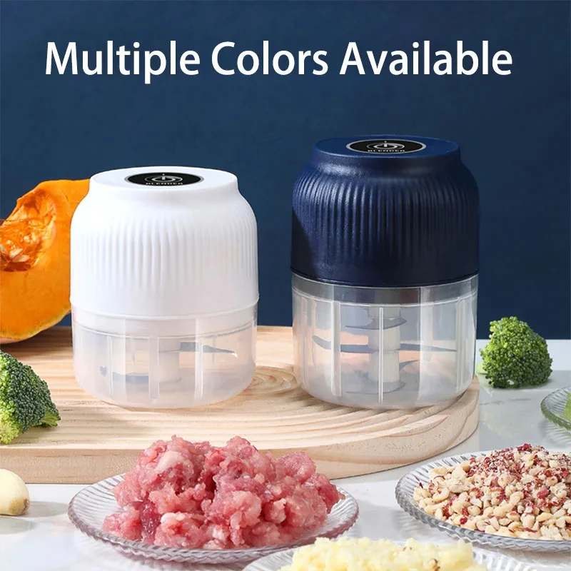 250 ml Mini Wireless USB wiederaufladbarer elektrischer Gemüsehacker Knoblauchbrecher Lebensmittelzerkleinerer für Küchenhelfer für Knoblauch
