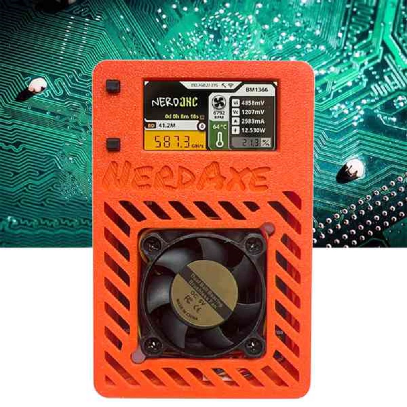 NerdAxe Miner Nerdminer 500Gh/S S19XP BM1366 ASIC Bitaxe Bitcoin Mini Miner with 1.9 Inch Display EU Plug
