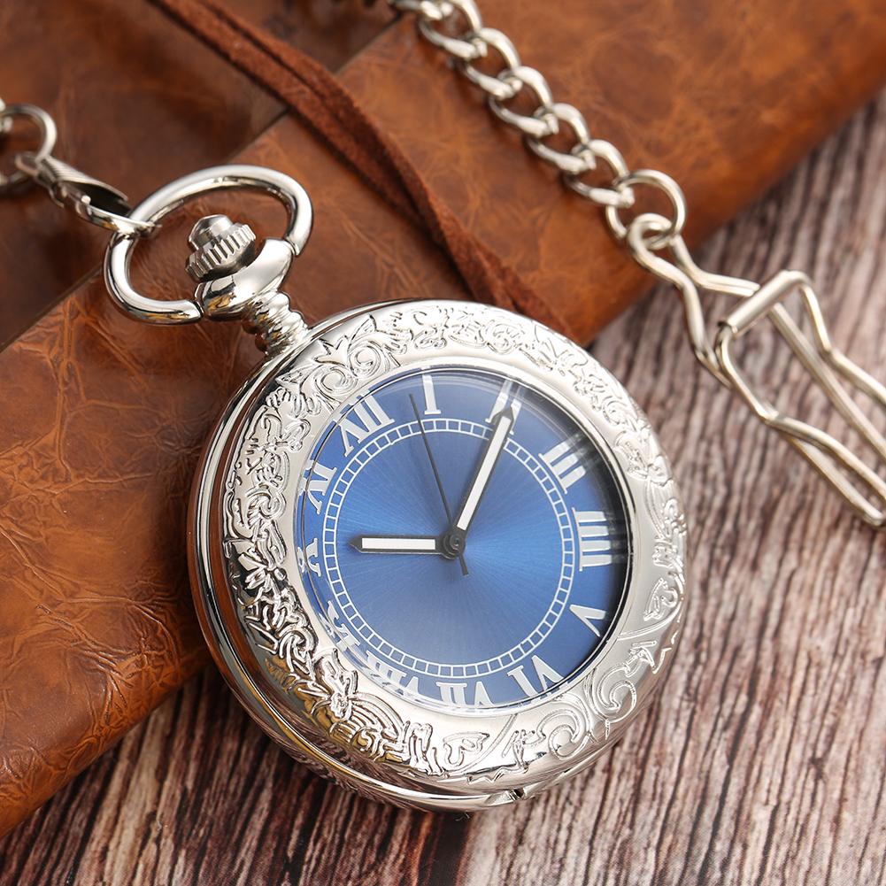 Reloj de lujo para hombre, pulsera de bolsillo Digital Steampunk, con estilo Vintage, esfera azul, mecánico automático, regalo de Navidad