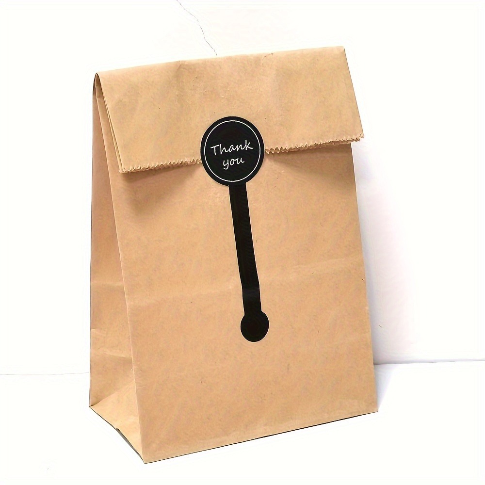 100/200pcs black Thank you long sealing sticker pudding bottle sticker, baking box label sticker, baking, handicraft products